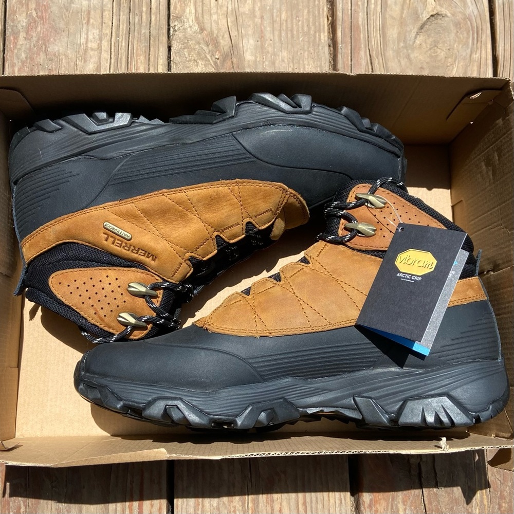 NEW Merrell Men’s Coldpack Ice+ 6" Polar Boots Waterproof Leather Size 10 NWB